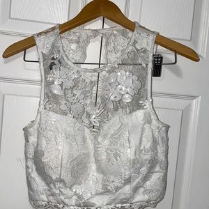 Windsor Two Piece Blue and White Prom Dress